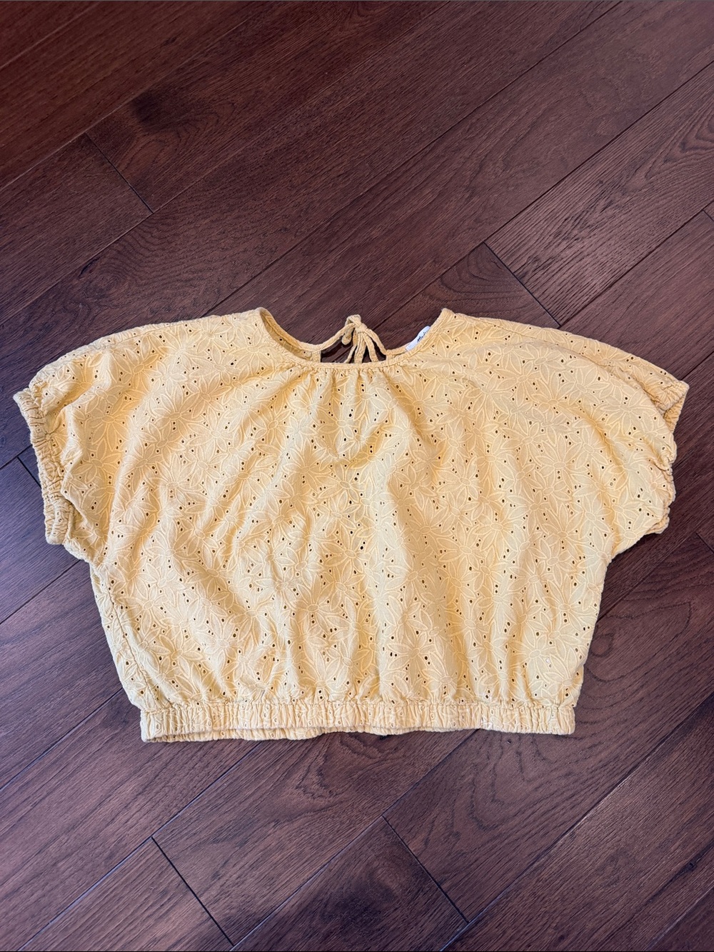 Madewell Eyelet Michele Bubble Top in Dream-On Daisies Yellow Medium - C70-004